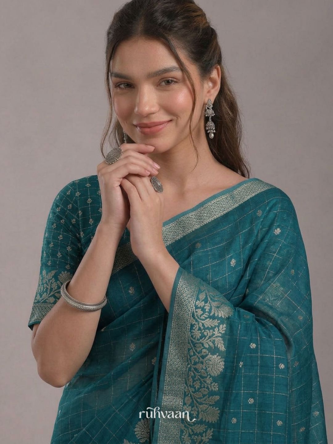 Teal Fable Saree