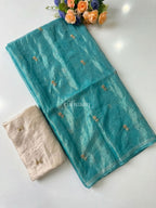 Aqua Bloom Saree