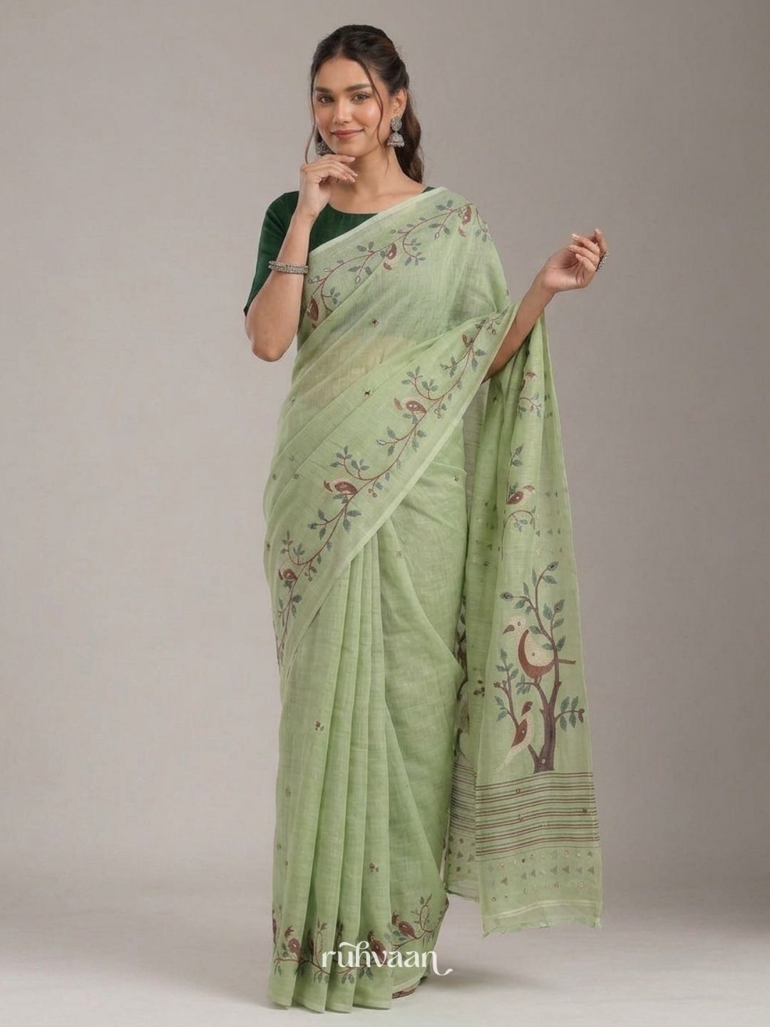 Mint Songbird Saree