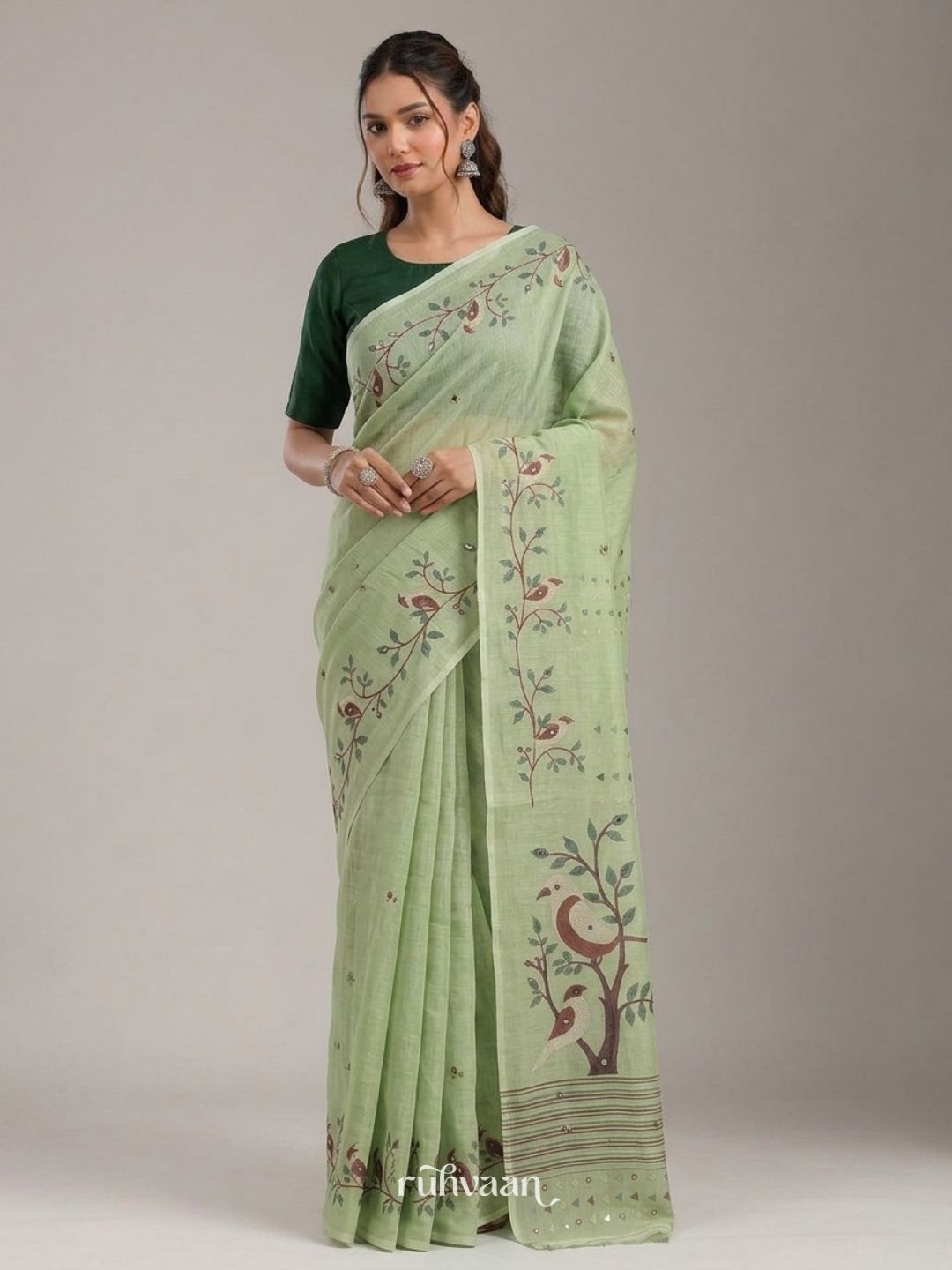 Mint Songbird Saree