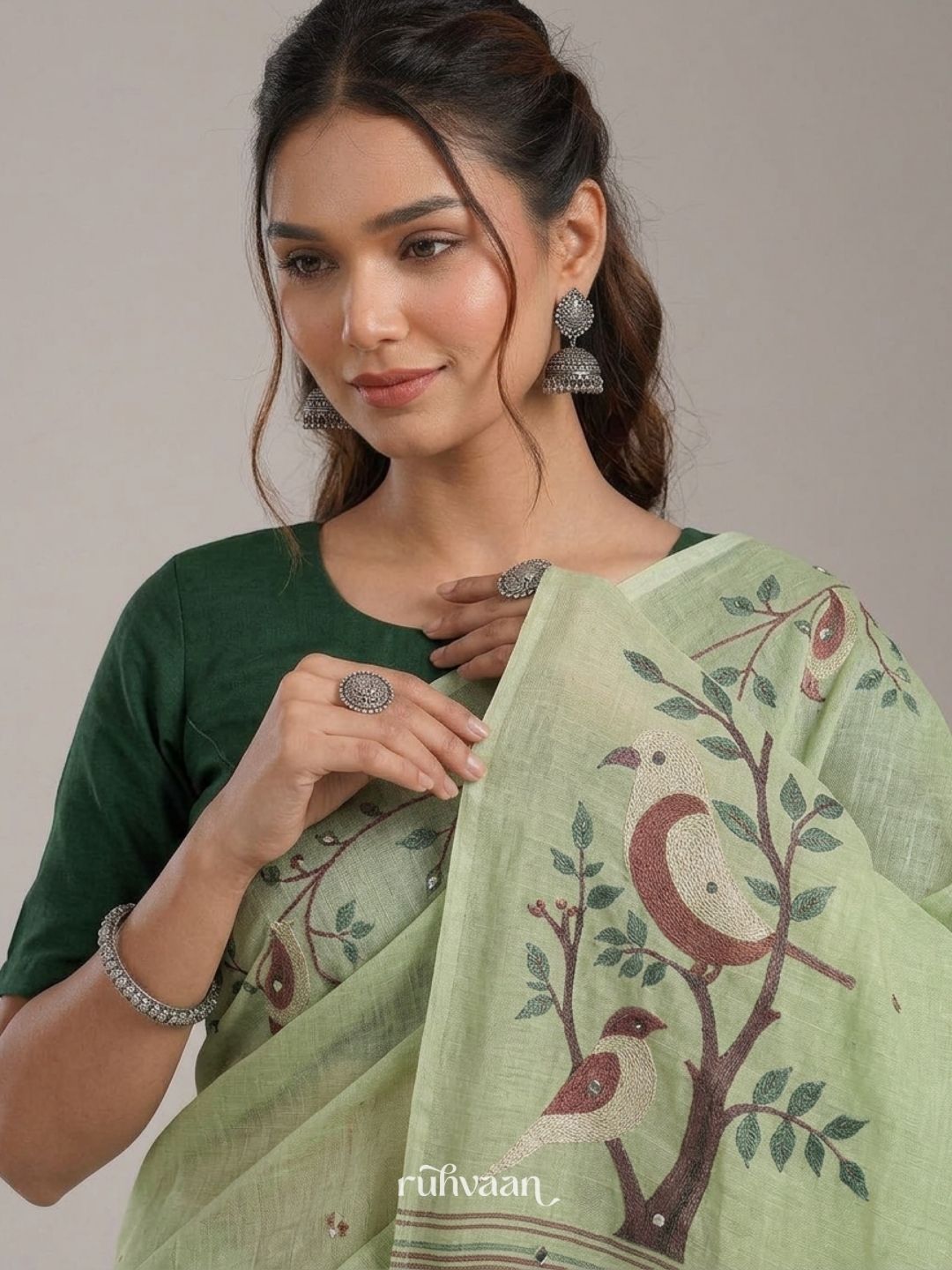 Mint Songbird Saree