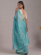Aqua Bloom Saree