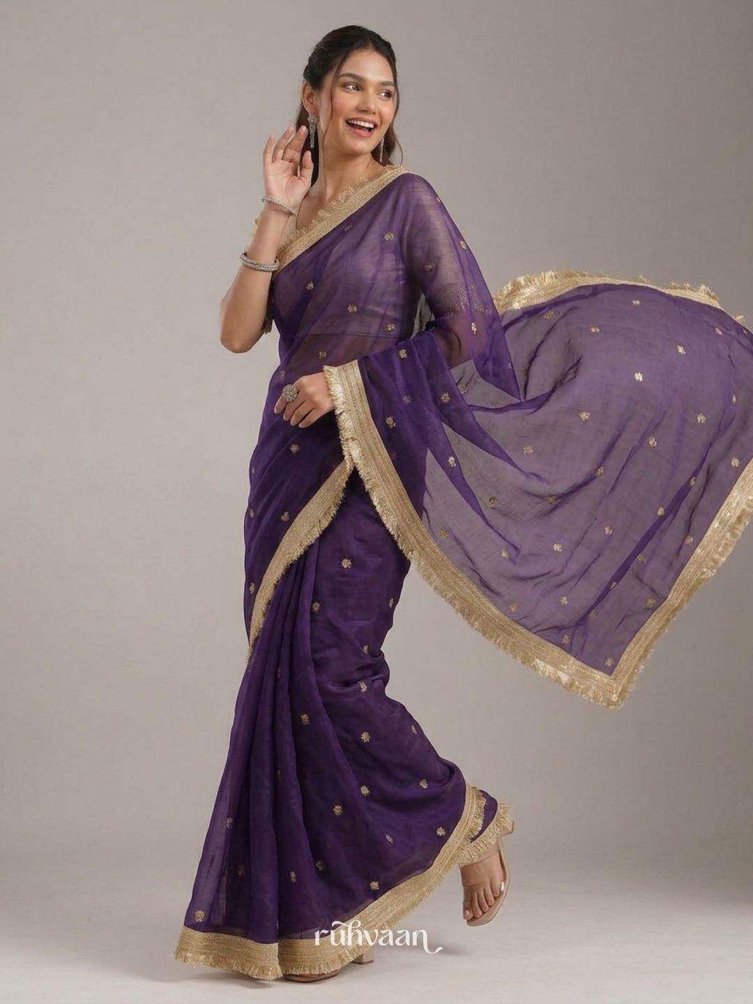 Violet Ember Saree