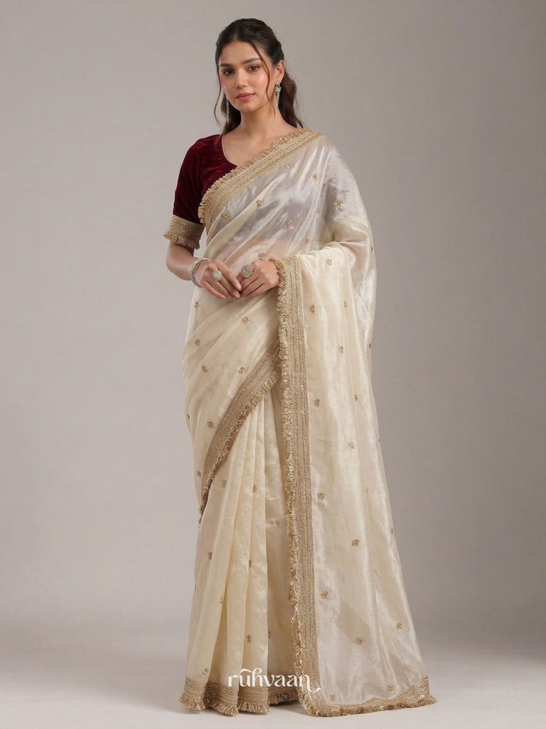 Ivory Ember Saree