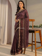 Chocolate Grid Saree