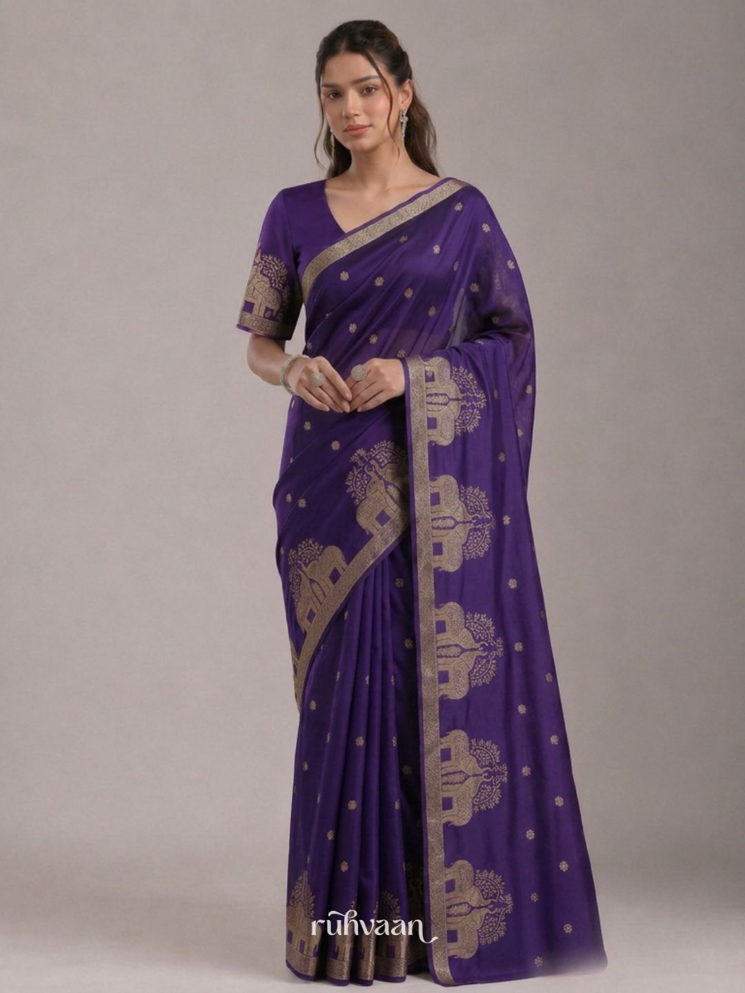 Violet Durbar Saree