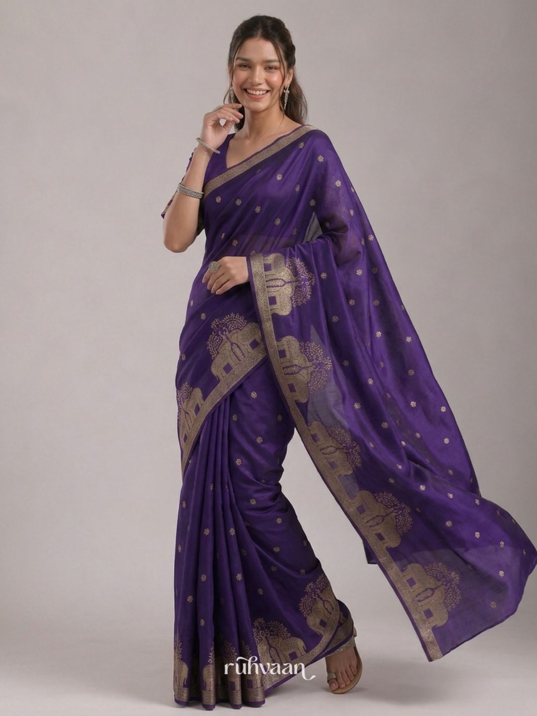Violet Durbar Saree