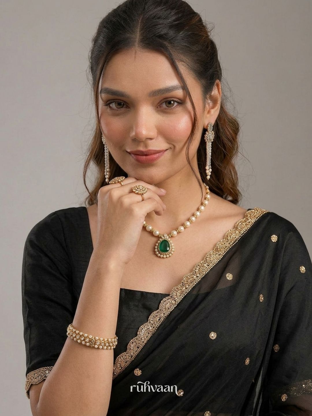 Midnight Bloom Saree
