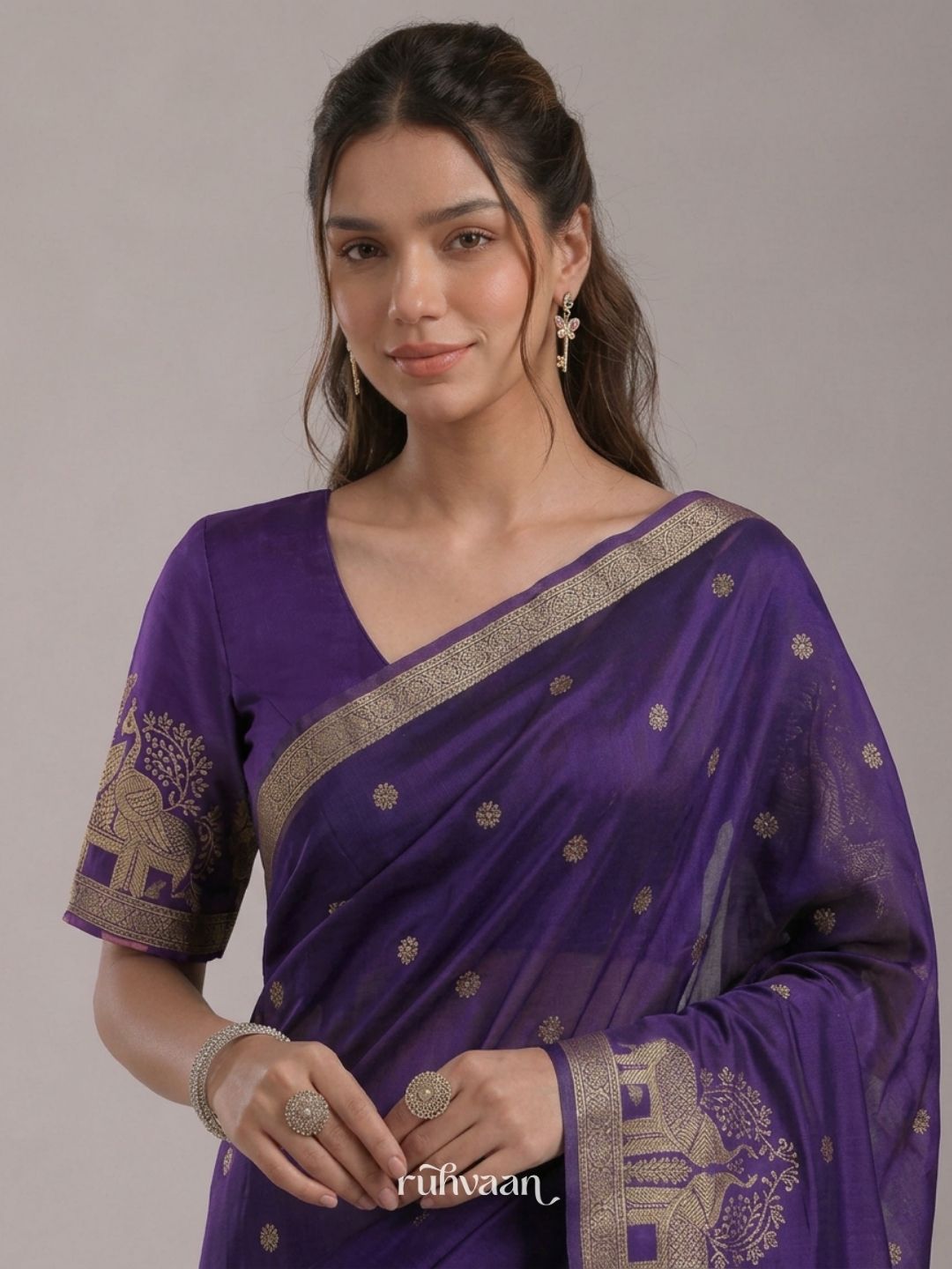 Violet Durbar Saree