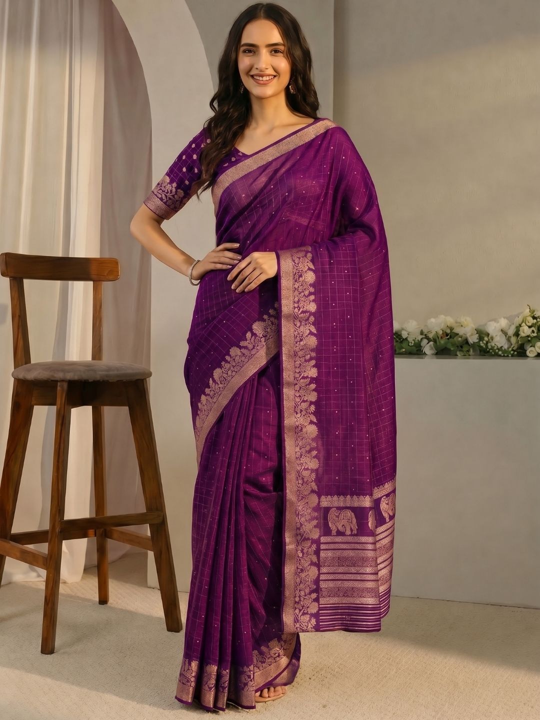 Plum Fable Saree