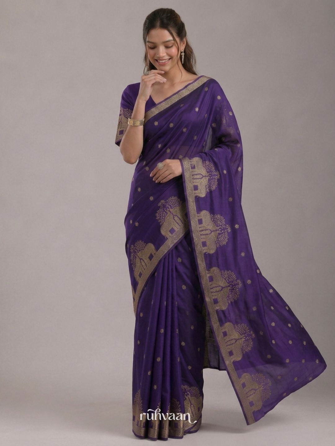 Violet Durbar Saree