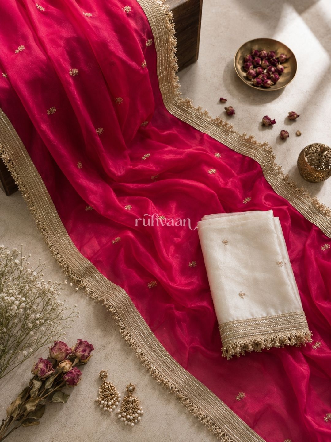 Gulabi Ember Saree