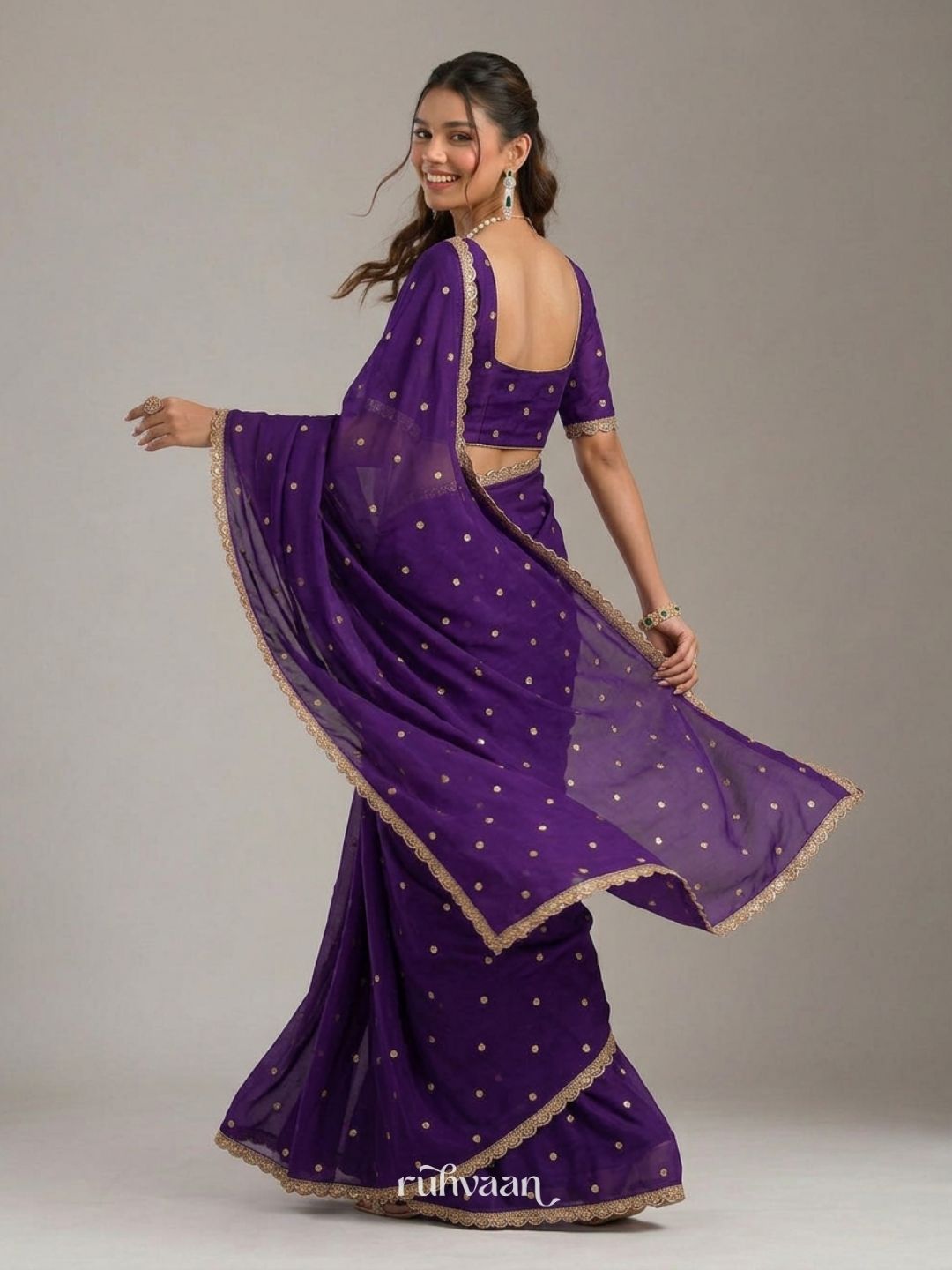 Violet Bloom Saree