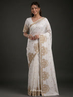 White Durbar Saree