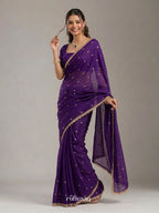 Violet Bloom Saree
