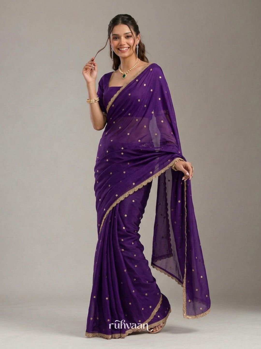 Violet Bloom Saree