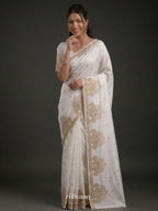 White Durbar Saree