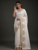 White Durbar Saree