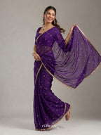 Violet Bloom Saree