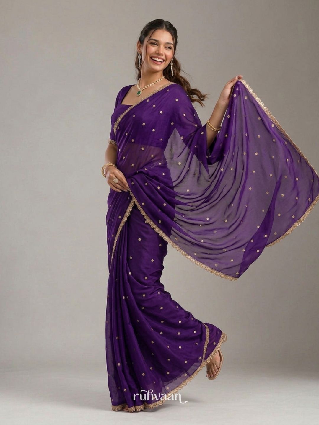 Violet Bloom Saree