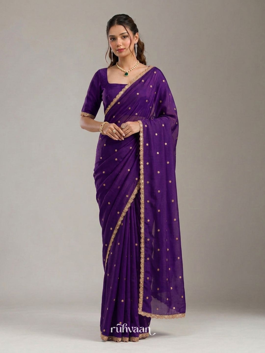 Violet Bloom Saree