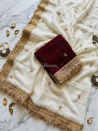 White Ember Saree