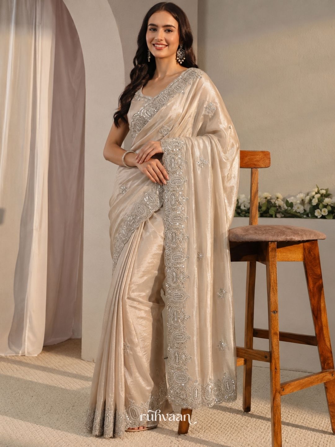 Pearl Dusk Heirloom Saree