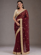Crimson Ember Saree