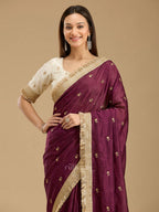 Wine Ember Saree