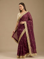 Wine Ember Saree