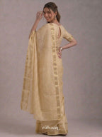 Ivory Grid Saree